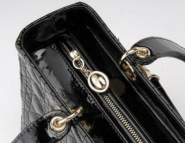 replica jumbo lady dior patent leather bag 6322 black with gold - Click Image to Close